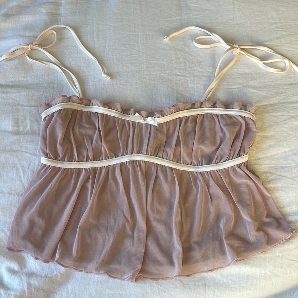 Motel Rocks Lilac Y2K Babydoll Tank Top